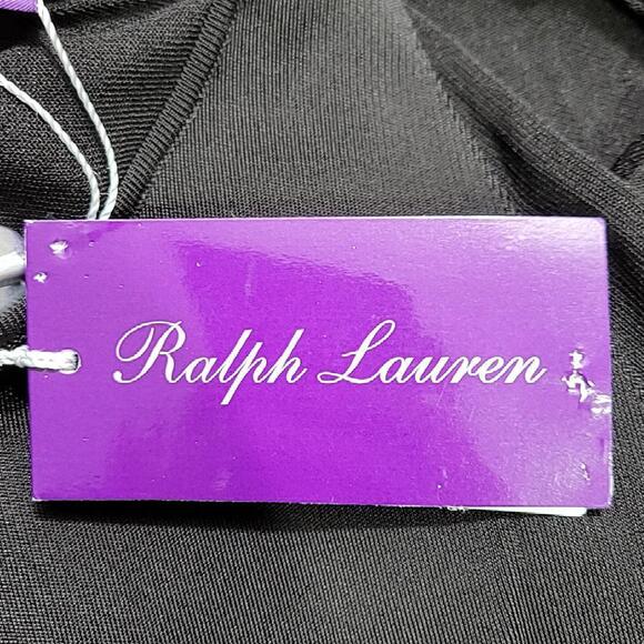 NWT RALPH LAUREN Purple Label Women Jumpsuit S Black Knit Long Sleeve Sheer - Picture 9 of 14